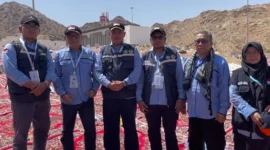 PPIH menyampaikan keterangan usai selesaikan tugas di Muzdalifah. (Foto: Ist)