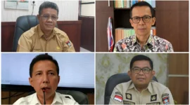 Afriadi (kiri atas), Edi Hasymi (kanan atas), Arfian (kiri bawah) dan Yosefriawan (kanan bawah). Keempat pejabat senior Pemko Padang ini akan memasuki purna tugas. (Foto: Ist)