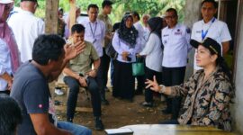 Bupati Dharmasraya, Annisa Suci Ramadhani meninjau pabrik stone crusher yang beroperasi di wilayah Kabupaten Dharmasraya, Rabu (4/6/2025). (Foto: Pemkab Dharmasraya)