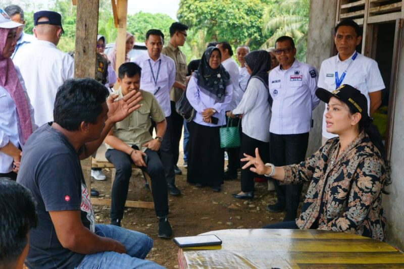 Bupati Dharmasraya, Annisa Suci Ramadhani meninjau pabrik stone crusher yang beroperasi di wilayah Kabupaten Dharmasraya, Rabu (4/6/2025). (Foto: Pemkab Dharmasraya)