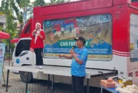 Camat Lubeg, Nofiandi Amir saat peringatan HANI dan Harganas, Rabu (25/6/2025). (Foto: FB Diskominfo Padang)