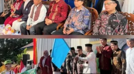 Camat Lubeg, Nofiandi Amir menghadiri perayaan khatam Al-Qur’an dan wisuda Iqra' Masjid Baitul 'Arafah, Kelurahan Banuaran Nan XX, Kecamatan Lubeg. (Foto: Ist)