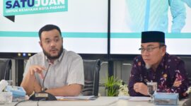 Wali Kota Padang Fadly Amran memimpin rakor percepatan pembebasan lahan di Gedung Putih, Rumah Dinas Wali Kota Padang, pada Kamis (12/6/2025). (Foto: Prokopim Padang)