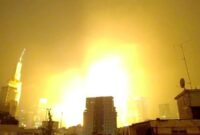 Iran melancarkan serangan udara balasan ke Israel, dengan ledakan terdengar di Yerusalem dan Tel Aviv. (Foto: Tangkapan layar video Reuters)