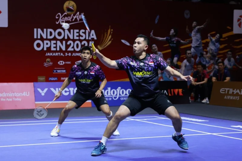 Sabar Karyaman Gutama/M. Reza Pahlevi Isfahani lolos ke perempat final Indonesia Open 2025. (Foto: PBSI)