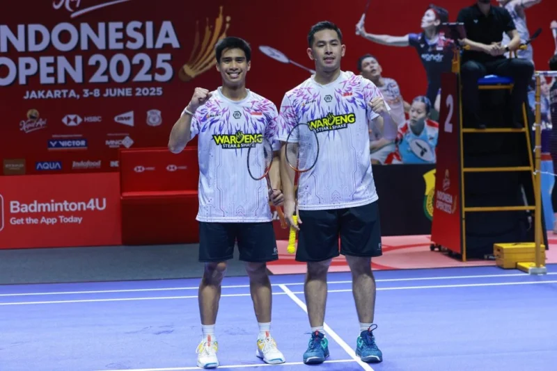Pasangan ganda putra Indonesia Sabar/Reza menjadi satu-satunya wakil Indonesia di final Indonesia Open 2025. (Foto: PBSI)