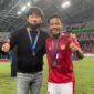 Evan Dimas bersama mantan pelatih Timnas Indonesia Shin Tae-yong. (Foto: IG @evhandimas)