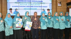Pembukaan Kegiatan Advokasi dan Sosialisasi Pelaksanaan Imunisasi Kejar Zero Dose di Kantor Balai Kota Padang, Sabtu (21/6/2025). (Foto: Diskominfo Padang)