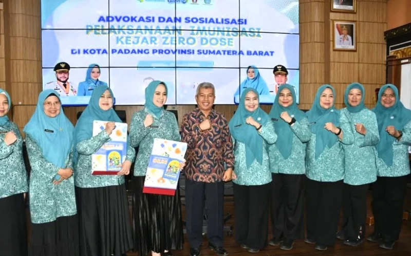 Pembukaan Kegiatan Advokasi dan Sosialisasi Pelaksanaan Imunisasi Kejar Zero Dose di Kantor Balai Kota Padang, Sabtu (21/6/2025). (Foto: Diskominfo Padang)