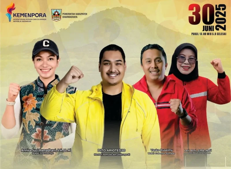 Menpora RI, Dito Ariotedjo dijadwalkan berkunjung ke Kabupaten Dharmasraya pada Senin (30/6/2025). (Foto: Pemkab Dharmasraya)