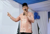 Camat Lubeg Nofiandi Amir menyampaikan sambutan. (Foto: Ist)