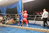 Polres Pasbar bersama Pertina Cabang menggelar Kejuaraan Tinju Kapolres Cup II dalam rangka memeriahkan HUT ke-79 Bhayangkara tahun 2025. (Foto: Kominfo Pasbar)
