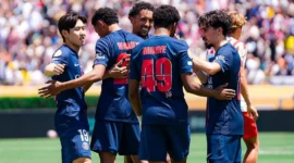 Paris Saint-Germain menang telak 4-0 atas Atletico Madrid di laga pembuka Grup B Piala Dunia Antarklub 2025 di Rose Bowl, California Senin (16/6/2025) dini hari WIB. (Foto: Instagram @psg)