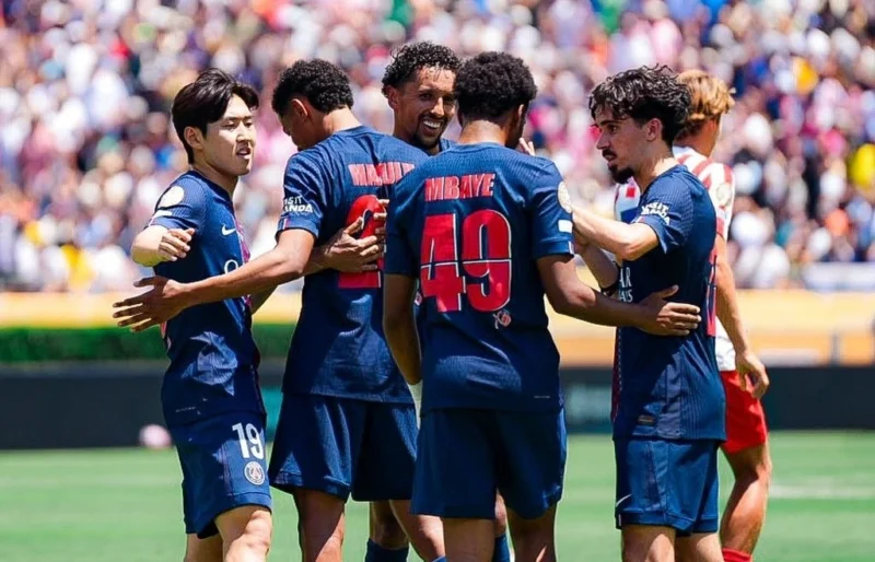 Paris Saint-Germain menang telak 4-0 atas Atletico Madrid di laga pembuka Grup B Piala Dunia Antarklub 2025 di Rose Bowl, California Senin (16/6/2025) dini hari WIB. (Foto: Instagram @psg)