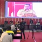 Kepala Dinas Koperasi dan UKM Padang Fauzan Ibnovi memberikan sambutan pada kegiatan Praktek Izin Produk Halal Sustainable bagi UMKM Sawit di Sumatera Barat di Ruang Bagindo Aziz Chan, Balai Kota Padang, Selasa (24/6/2025).