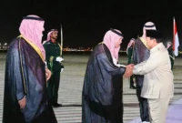 Presiden Prabowo Subianto tiba di Jeddah, Arab Saudi, pada Selasa (1/7/2025) untuk memulai kunjungan kenegaraan. (BPMI Setpres)