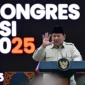 Presiden Prabowo Subianto menyampaikan sambutan pada Kongres PSI 2025 di Edutorium Universitas Muhammadiyah Surakarta, Kota Surakarta, Jateng, Minggu (20/7/2025). (Foto: BPMI Setpres)