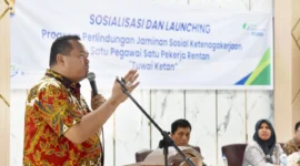 Wali Kota Pariaman Yota Balad melaunching Gerakan TuWai KeTan di Balairung Rumah Dinas Wali Kota, Kamis (3/7/2025). (Foto: Kominfo Pariaman)