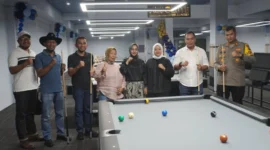 Absolute Billiard resmi dibuka di lantai II Swalayan AB Mart Padang Panjang pada Sabtu (19/7/2025). (Foto: Diskominfo Padang Panjang)
