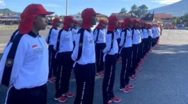 Sebanyak 65 pelajar Padang Panjang mengikuti pelatihan intensif sebagai Calon Paskibraka di Lapangan Bancalaweh. (Foto: Kominfo Padang Panjang)