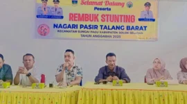 Kegiatan Rembuk Stunting Nagari Pasir Talang Barat, Kabupaten Solsel, Jumat (25/7/2025). (Foto: Humas Pemkab Solsel)