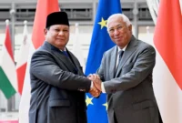 Presiden Prabowo Subianto melakukan pertemuan bilateral dengan Presiden Dewan Eropa, António Costa, pada Minggu, 13 Juli 2025, di Gedung Europa, Brussel, Belgia. (Foto: BPMI Setpres)