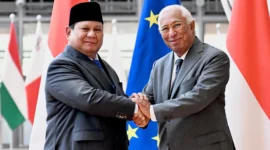 Presiden Prabowo Subianto melakukan pertemuan bilateral dengan Presiden Dewan Eropa, António Costa, pada Minggu, 13 Juli 2025, di Gedung Europa, Brussel, Belgia. (Foto: BPMI Setpres)