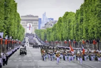 Satgas Patriot II Indonesia tampil memukau di Bastille Day 2025 di Paris, Prancis, Senin (14/7/2025). (Foto: BPMI Setpres)