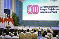 Presiden Prabowo Subianto secara resmi meluncurkan tema dan logo peringatan HUT ke-80 Kemerdekaan RI di Istana Negara, Jakarta, Rabu (23/7/2025). (Foto: BPMI Setpres)