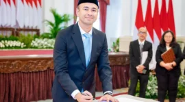 Raffi Ahmad saat dilantik sebagai Utusan Khusus Presiden Bidang Pembinaan Generasi Muda dan Pekerja Seni. (Foto: IG @raffinagita1717) 