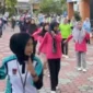 Gebyar Senam Jantung Sehat dalam rangka memeriahkan BBGRM 2025 di Kantor Camat Lubeg, Rabu (30/7/2025).