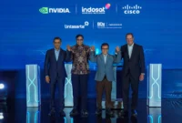 Komdigi meluncurkan AI Center of Excellence bersama Indosat, Cisco, dan NVIDIA untuk memperkuat daya saing, kedaulatan digital, dan akses AI merata. (Foto: Indosat)