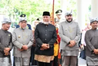 Gubernur Sumbar Mahyeldi, Wako Padang Fadly Amran, Wawako Maigus Nasir, Ketua DPRD Muharlion dan Wakil Ketua Osman Ayub saat menghadiri Rapat Paripurna Istimewa dalam rangka HJK Padang ke-356, di gedung DPRD setempat, Kamis (7/8/2025).