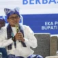 Bupati Eka Putra memaparkan perkembangan dan dukungan Pemda terhadap penguatan Ekraf di Rakornas ICCN 2025, Jumat (8/8/2025). (Foto: Prokopim Tanah Datar)