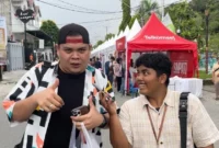 Food Vlogger ternama asal Sumbar, Da Lambuang ikut memeriahkan Taste of Padang Experience Market. (Foto: Diskominfo Padang)