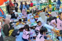 Ratusan siswa TK se-Kota Padang mengikuti lomba mewarnai di Kota Tua dalam rangka HJK Padang ke-356, Kamis (7/8/2025). (Foto: Diskominfo Padang)