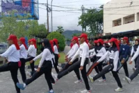 Capaska Kota Padang berlatih untuk persiapan Upacara Bendera 17 Agustus 2025 Tingkat Kota Padang. (Foto: Diskominfo Padang)