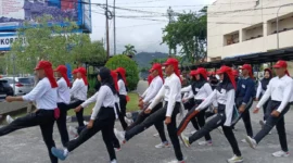 Capaska Kota Padang berlatih untuk persiapan Upacara Bendera 17 Agustus 2025 Tingkat Kota Padang. (Foto: Diskominfo Padang)