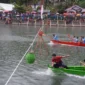 Peserta final Lomba Selaju Sampan 2025 beradu cepat menuju garis finish. (Foto: Diskominfo Padang)