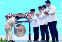 Presiden Prabowo Subianto membuka APKASI Otonomi Expo Tahun 2025 di Nusantara Hall, ICE BSD, Tangerang, Banten, Kamis (28/8/2025). (Foto: BPMI Setpres)