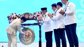 Presiden Prabowo Subianto membuka APKASI Otonomi Expo Tahun 2025 di Nusantara Hall, ICE BSD, Tangerang, Banten, Kamis (28/8/2025). (Foto: BPMI Setpres)
