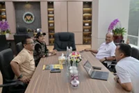 Bupati Dharmasraya, Annisa Suci Ramadhani melaporkan perkembangan pembangunan dapur MBG kepada BGN di Jakarta, Selasa (26/8/2025). (Foto: Pemkab Dharmasraya)