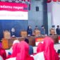 Bupati Dharmasraya Annisa Suci Ramadhani dan Wabup  Leli Arni menghadiri Sidang Paripurna Istimewa DPRD Dharmasraya untuk menyaksikan Pidato Kenegaraan Presiden RI dalam rangka menyambut HUT ke-80 RI, Jumat (15/8/2025). (Foto: Pemkab Dharmasraya)