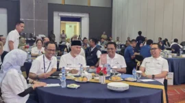 Gubernur SumbarbMahyeldi Ansharullah menghadiri Taspen Safety Day di Hotel Truntum, Jumat (29/8/2025). (Foto: ADPSB)
