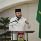 Wali Kota Padang Fadly Amran menyampaikan sambutan saat pengukuhan Pengurus PDM Kota Padang masa jabatan 2022–2027 di Palanta Rumah Dinas Wali Kota Padang, Rabu (6/8/2025). (Foto: Prokopim Padang)
