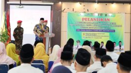 Wali Kota Pariaman Yota Balad menghadiri Pelantikan dan Pengukuhan Baitul Arqom Dasar PDPM Kota Pariaman Periode 2023–2027, Sabtu (23/8/2025). (Foto: Kominfo Pariaman)