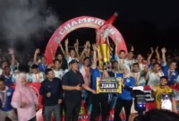 Popsi SS FC keluar sebagai juara usai menundukkan PSL Labuai lewat drama adu penalti dengan skor 2-1. (Foto: Diskominfo Pasbar)