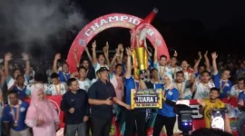 Popsi SS FC keluar sebagai juara usai menundukkan PSL Labuai lewat drama adu penalti dengan skor 2-1. (Foto: Diskominfo Pasbar)