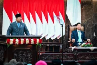 Presiden Prabowo Subianto memaparkan rancangan Arsitektur APBN 2026 dalam pidato kenegaraan di Gedung Nusantara, Jakarta, Jumat (15/8/2025). (Foto: BPMI Setpres)