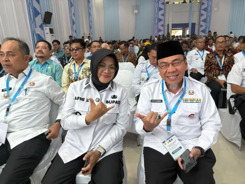 Wakil Wali Kota Padang, Maigus Nasir menghadiri Rakornas Produk Hukum Daerah 2025 di Aula Bahteramas, Kantor Gubernur Sulawesi Tenggara, Rabu (27/8/2025). (Foto: Prokopim Padang)